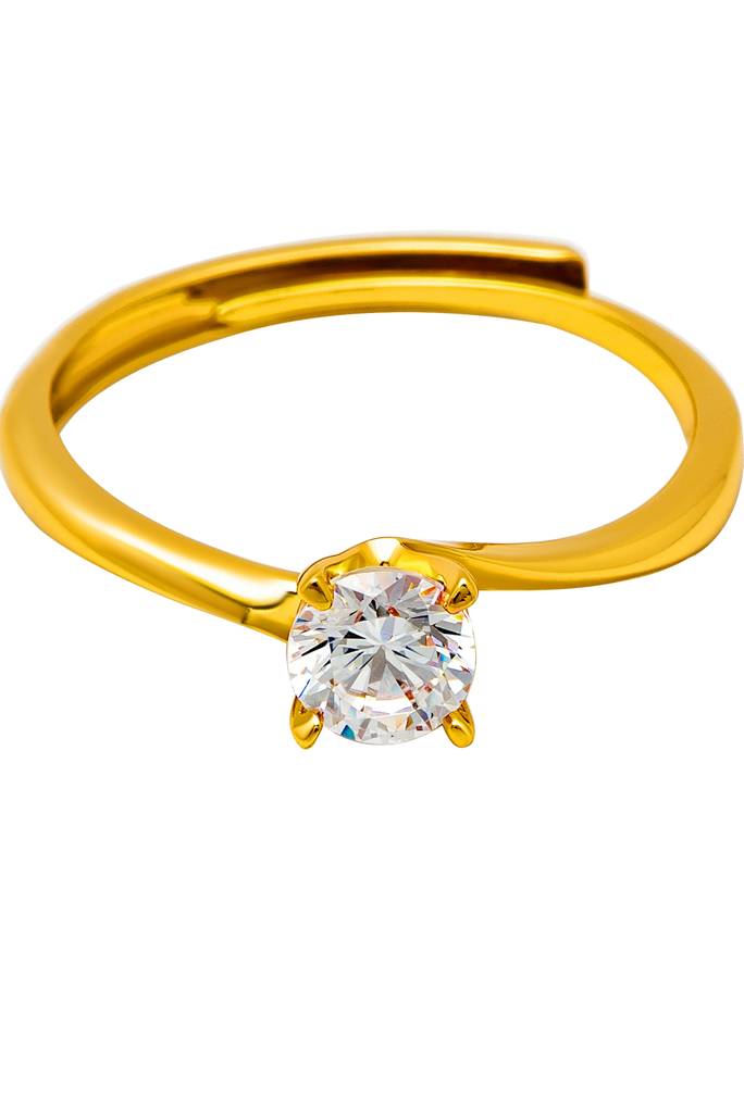 Silberry 925 Sterling Silver Tiny Solitaire Ring : R1162