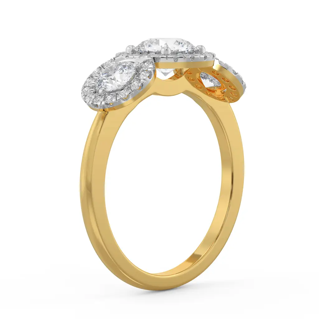 Trio Round Brilliant Engagement Ring : R1176