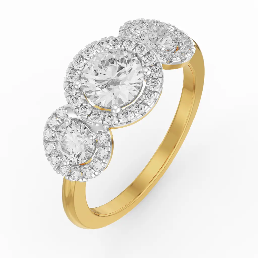 Trio Round Brilliant Engagement Ring : R1176