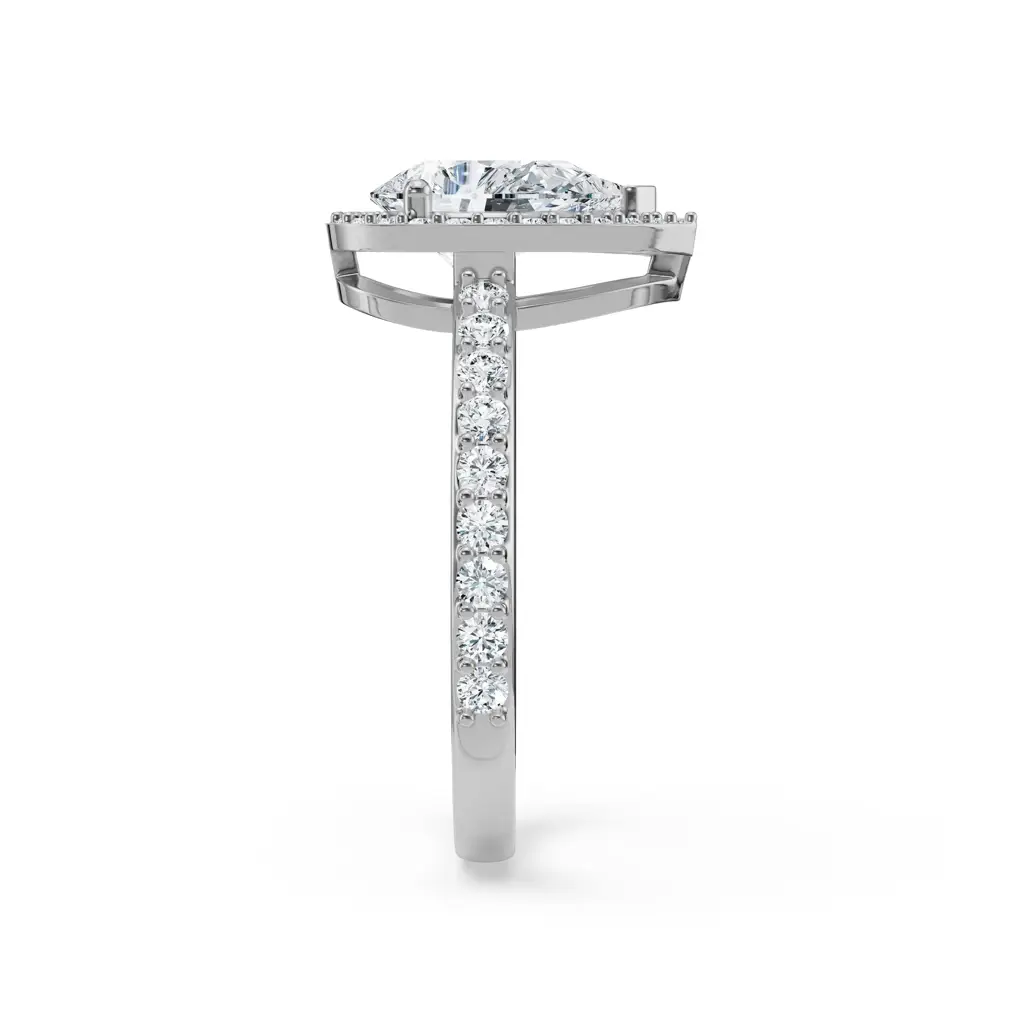 Solitaire Pear Halo Engagement Ring : R1178