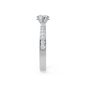 Round Sidestones Engagement Ring : R1180