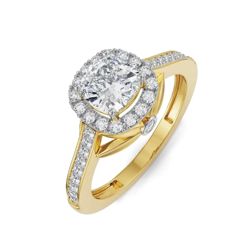 Royal Halo Solitaire Engagement Ring : R1182