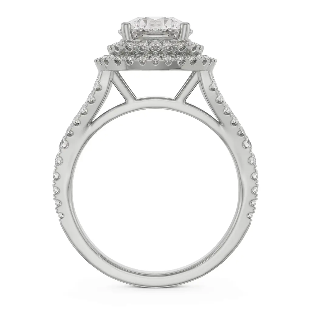 Duo Band Halo Ring : R1189