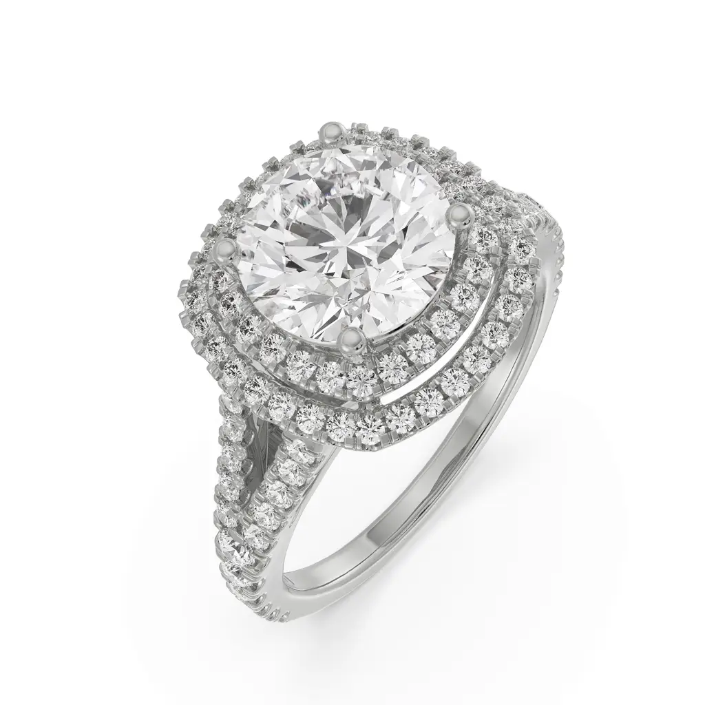 Duo Band Halo Ring : R1189