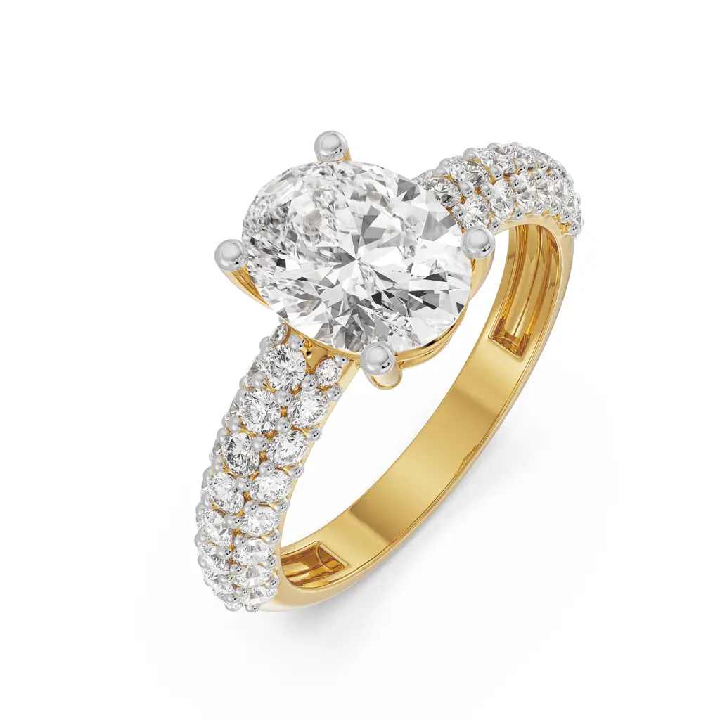 Oval Diamond Pave Ring : R1193