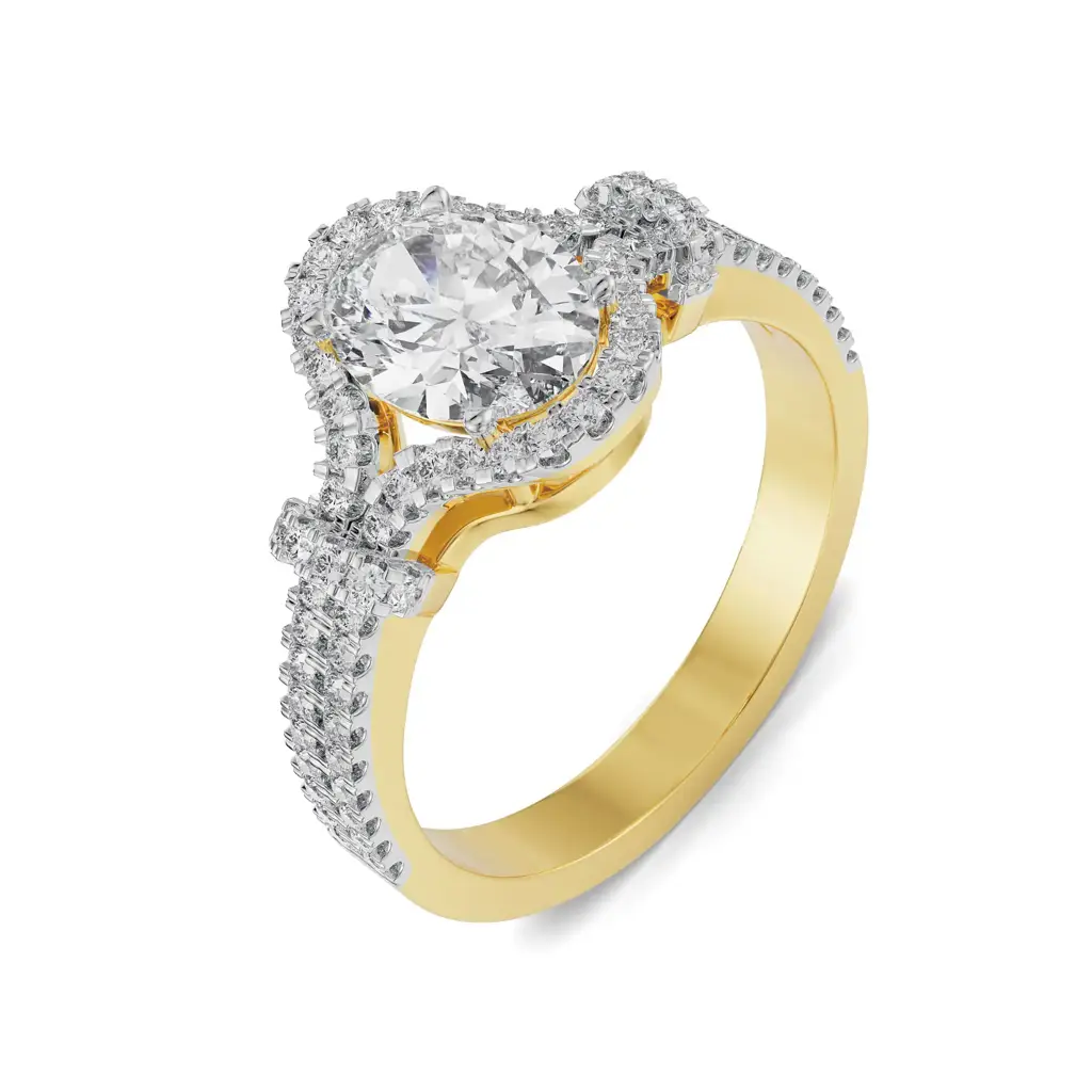 Glimmery Oval Engagement Ring : R1202