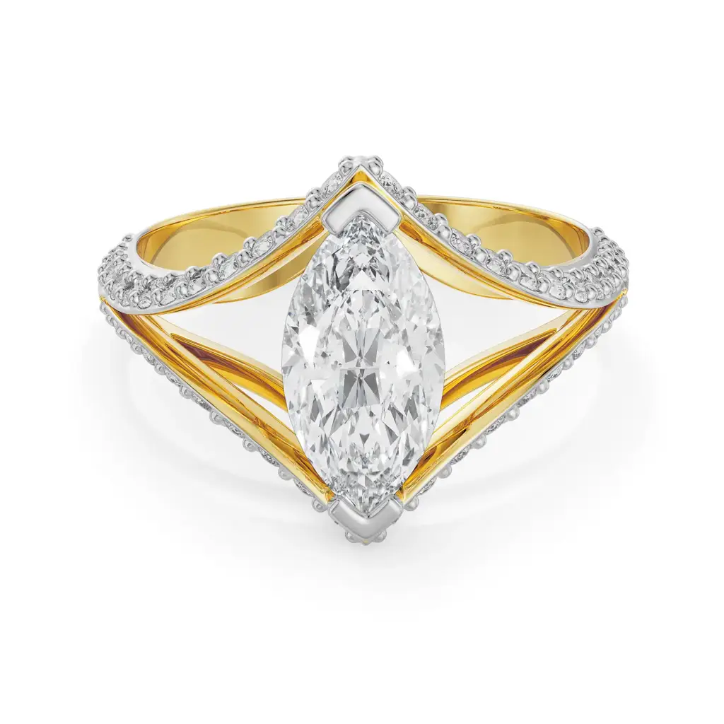 Marquise Cut Bridal Ring : R1206