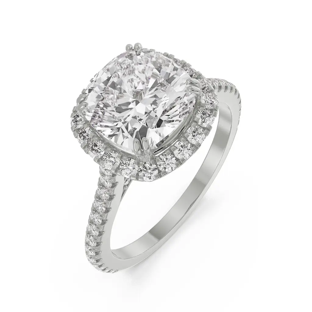 Cushion Halo Engagement Ring : R1213