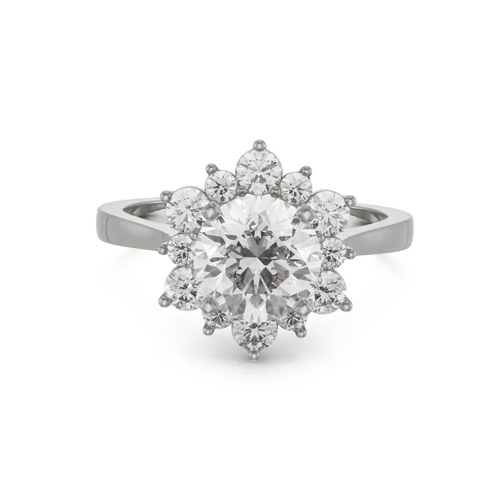 Star Halo Engagement Ring : R1214