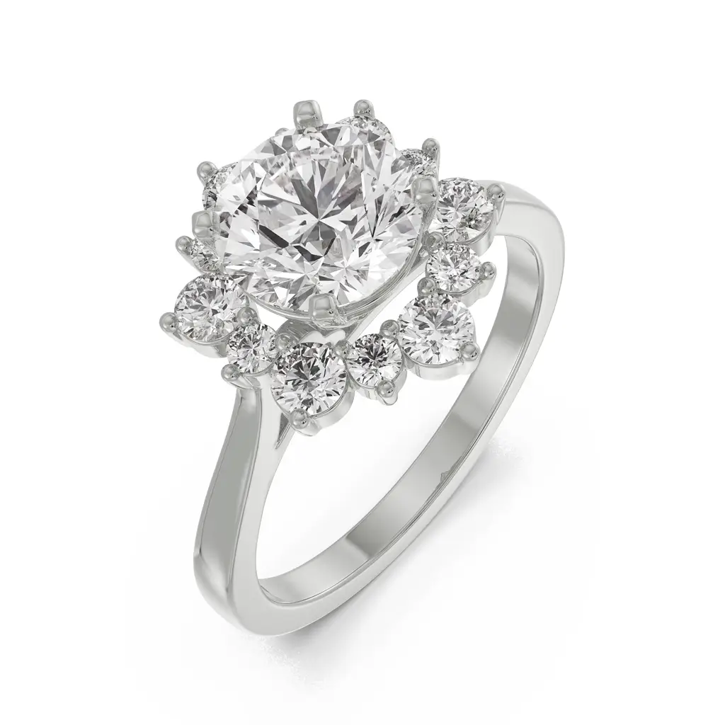 Star Halo Engagement Ring : R1214