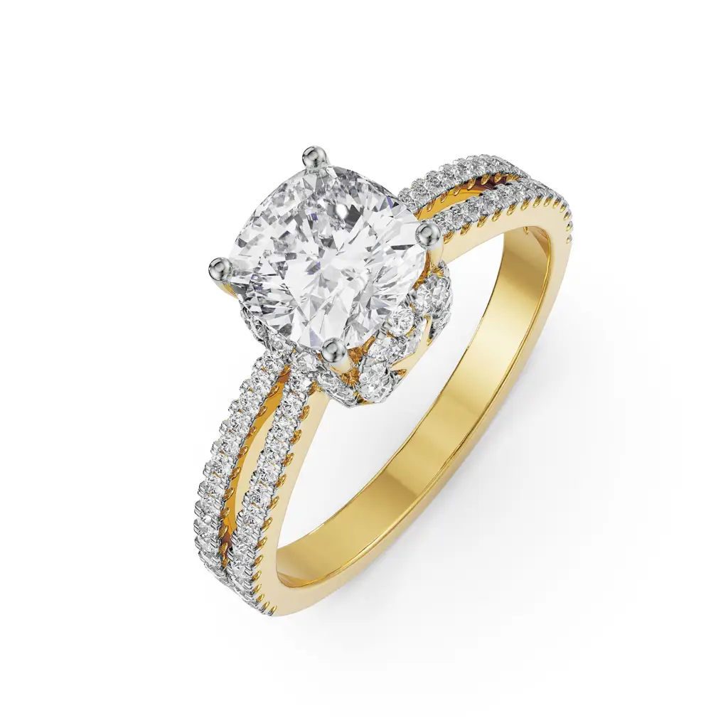 Cushion Cut Engagement Ring : R1222