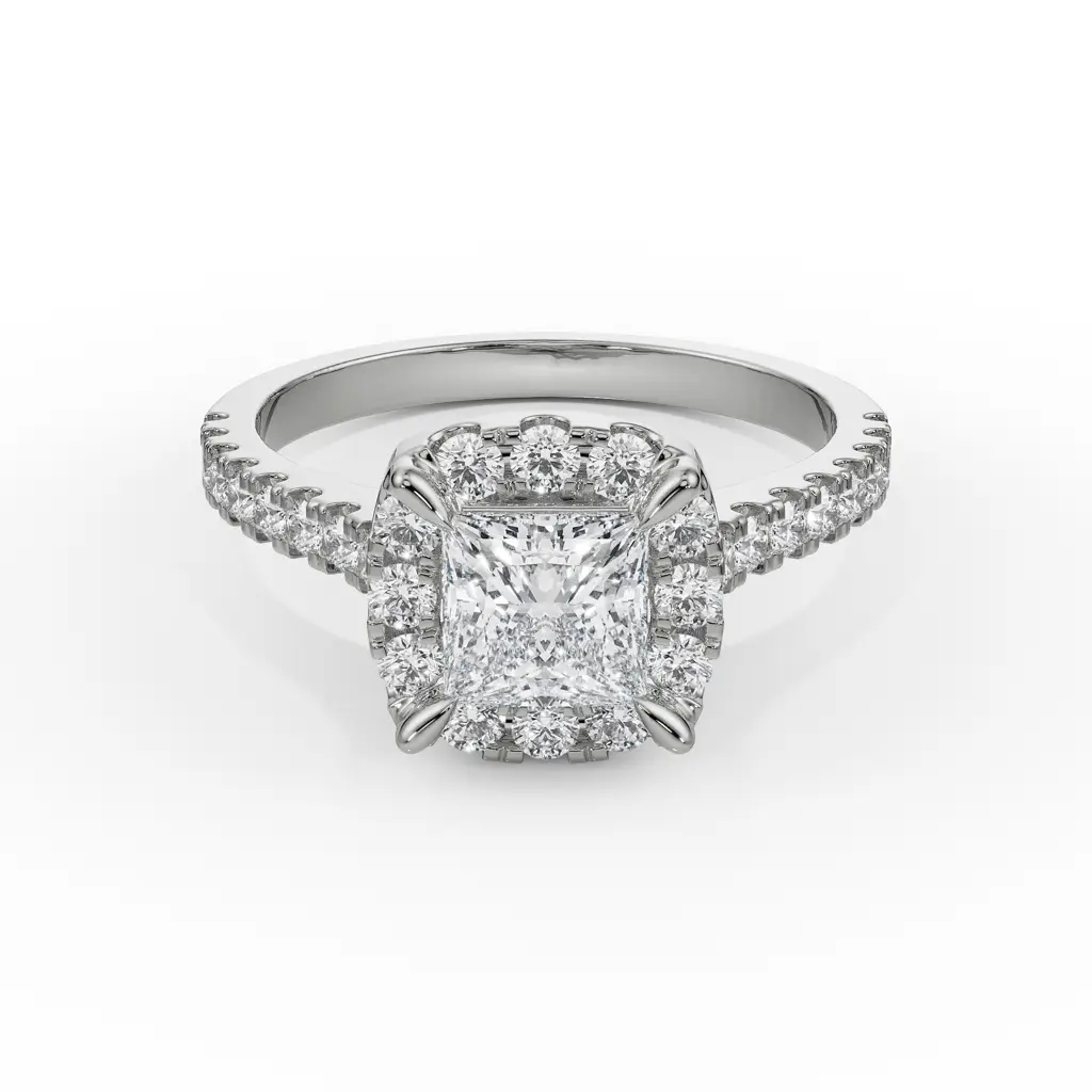 Princess Cut Bridal Ring : R1228