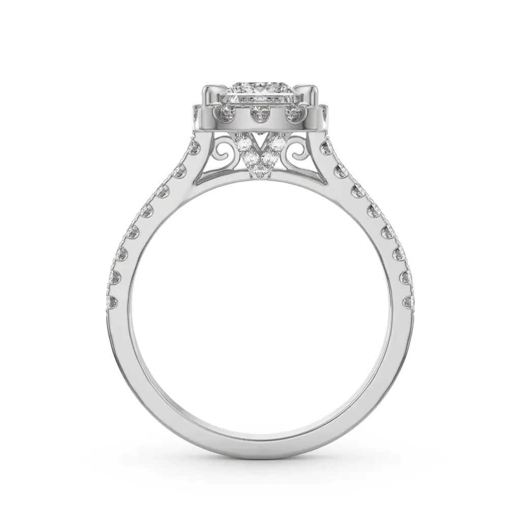 Princess Cut Bridal Ring : R1228