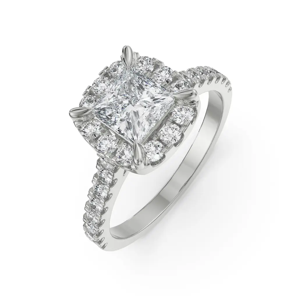 Princess Cut Bridal Ring : R1228