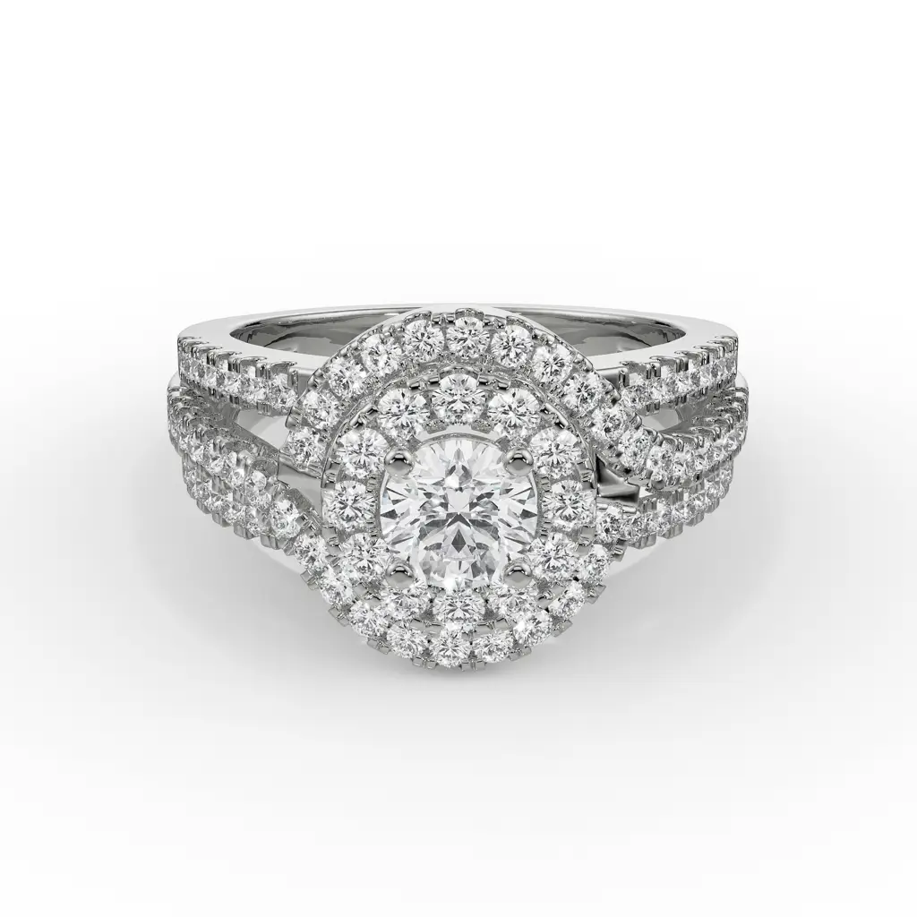 Duo Halo Engagement Ring : R1229