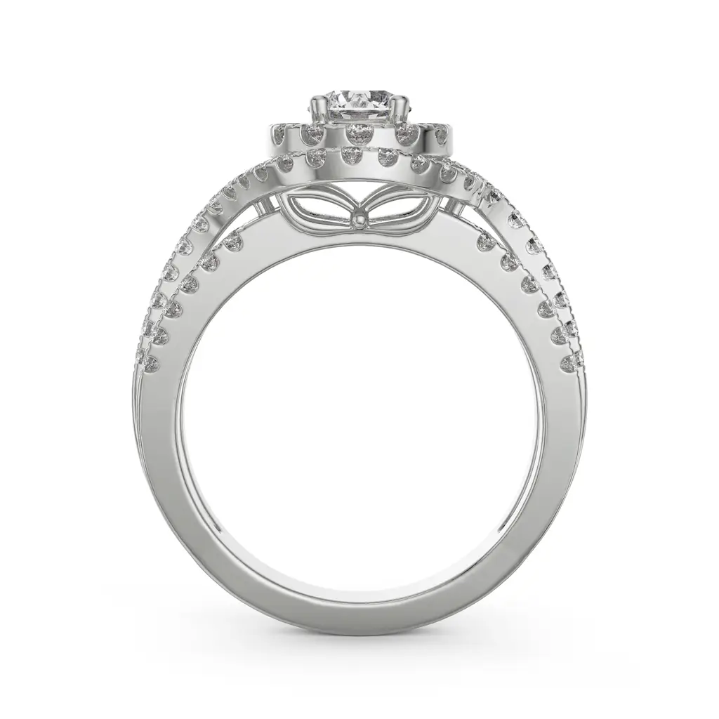 Duo Halo Engagement Ring : R1229