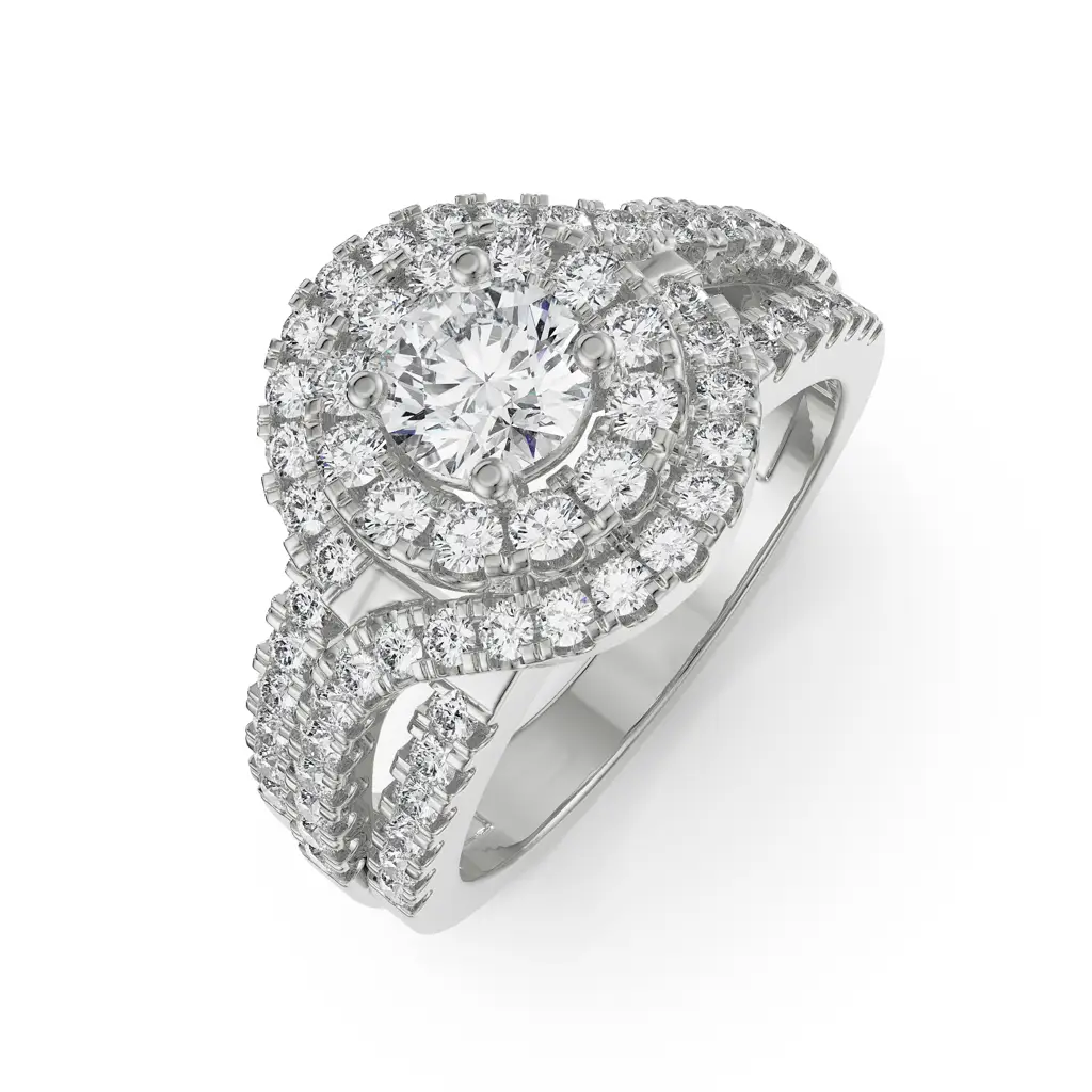 Duo Halo Engagement Ring : R1229