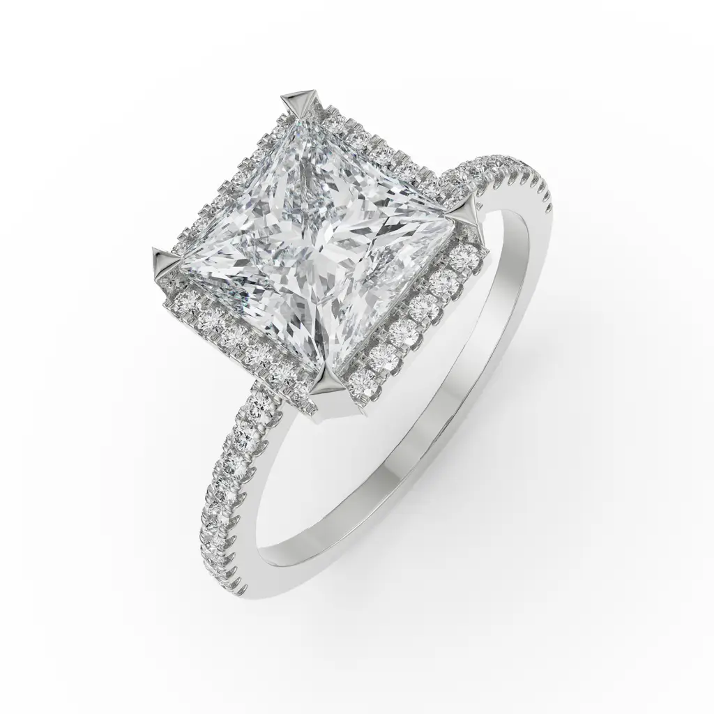 Quadret Halo Diamond Ring : R1234
