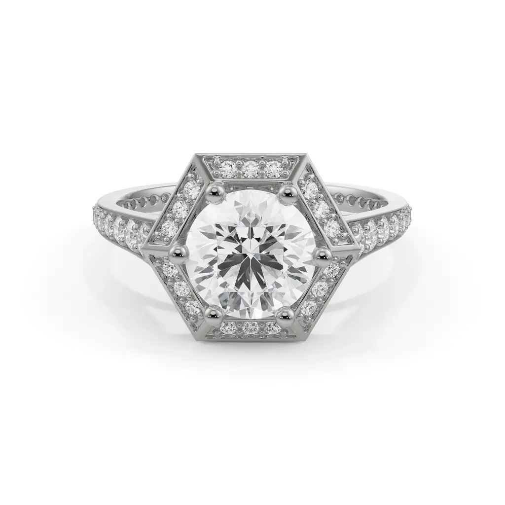 Halo Zendaya Engagement Ring : R1247