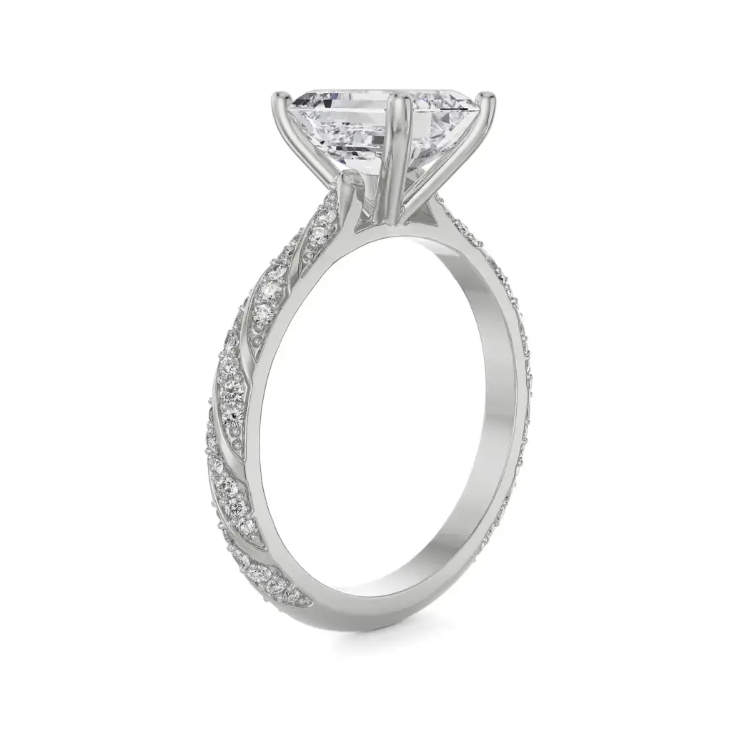 Radiant Emerald Engagement Ring : R1267