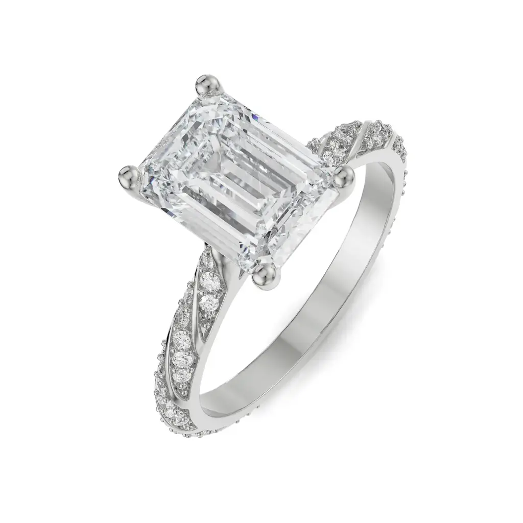 Radiant Emerald Engagement Ring : R1267