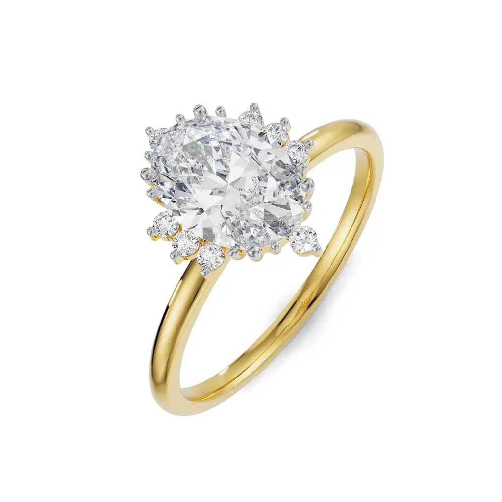 Vintage Halo Oval Diamond Ring : R1271