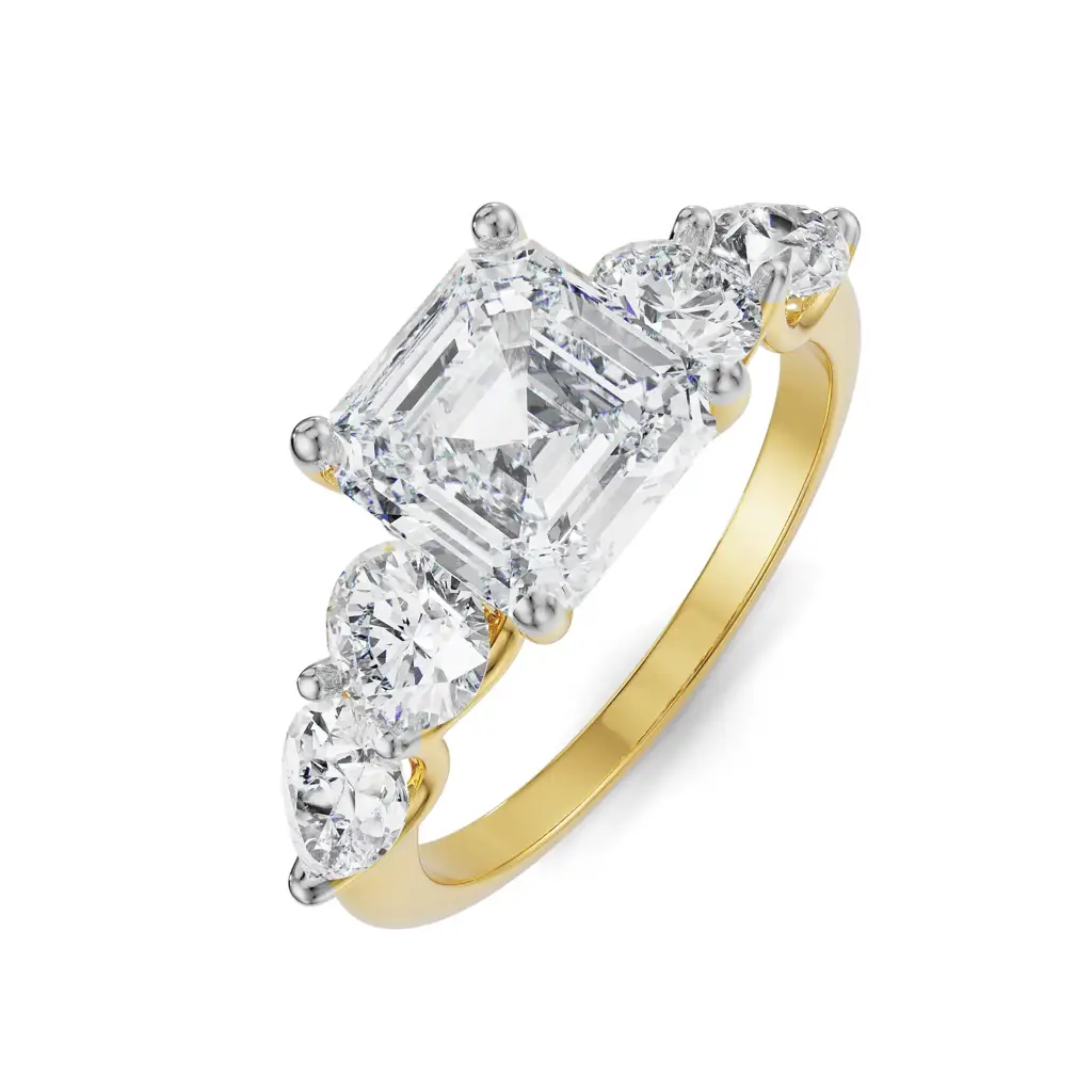 Multi Diamond Asscher Ring : R1279