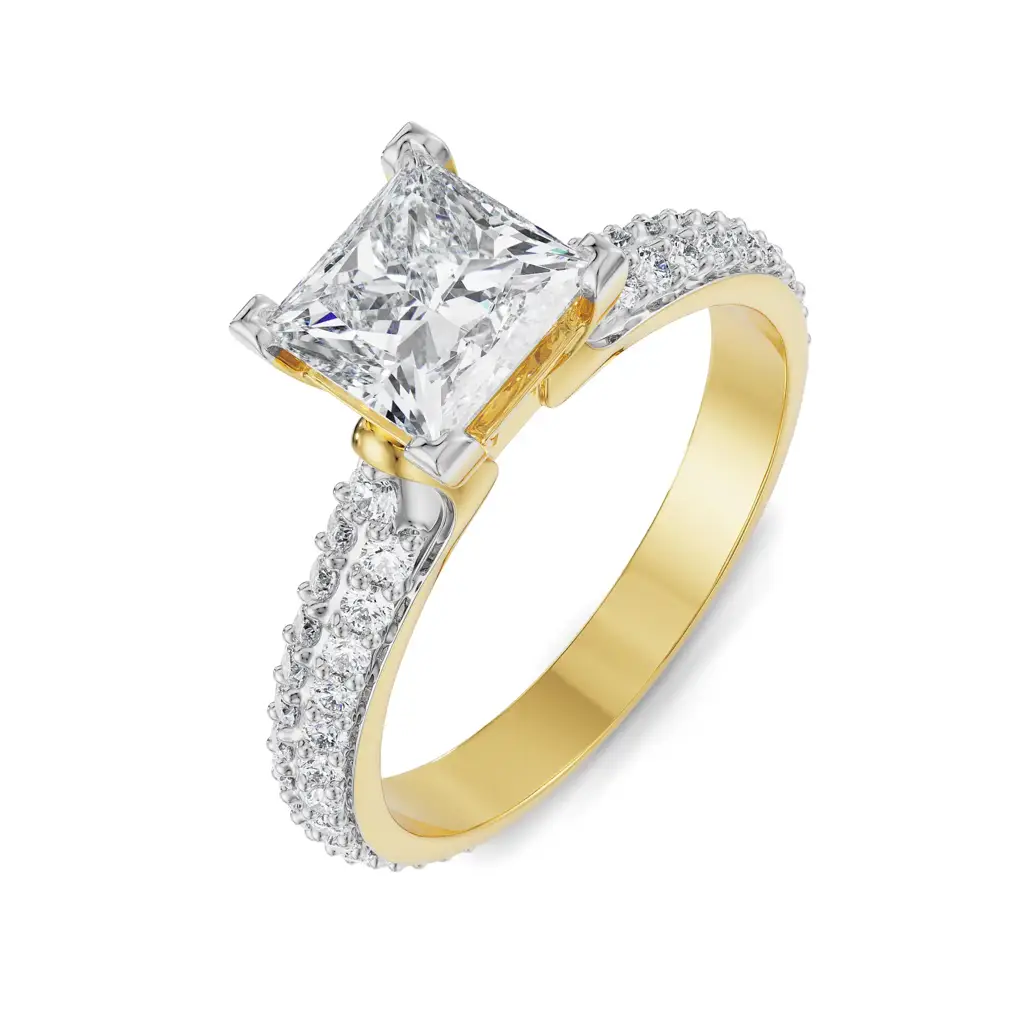Violet Princess Cut Engagement Ring : R1288