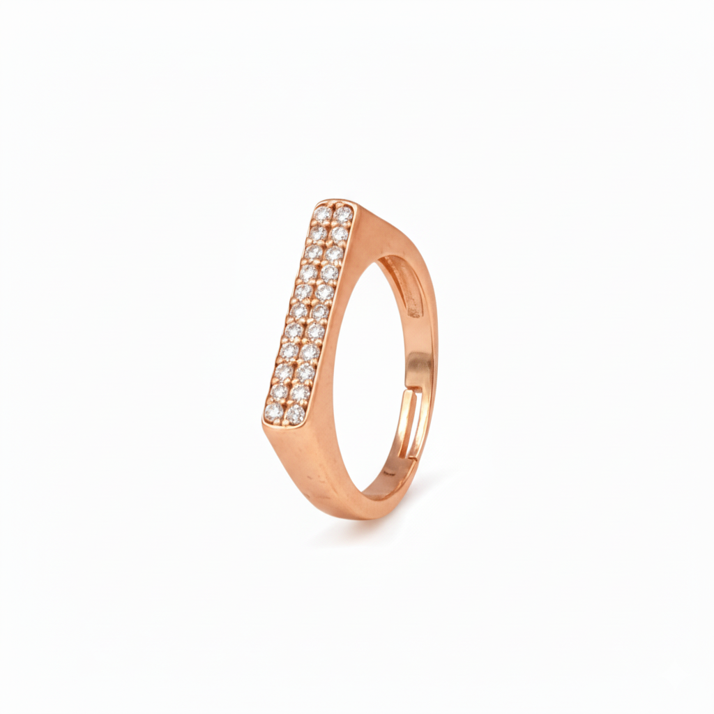 Pure 925 Sterling Silver Boss Ring For Women | Rose Gold | Hypoallergenic | Adjustable : R129R