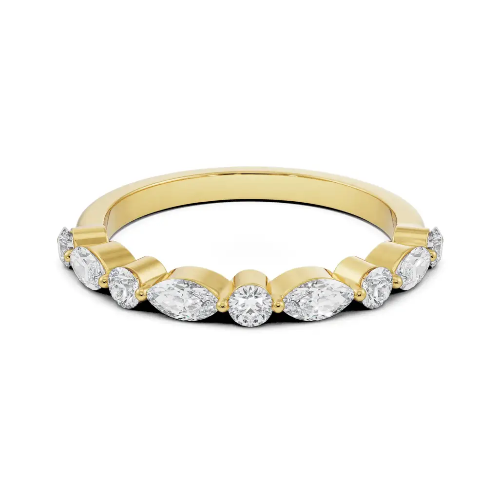 Round And Marquise Diamond Band : R1338
