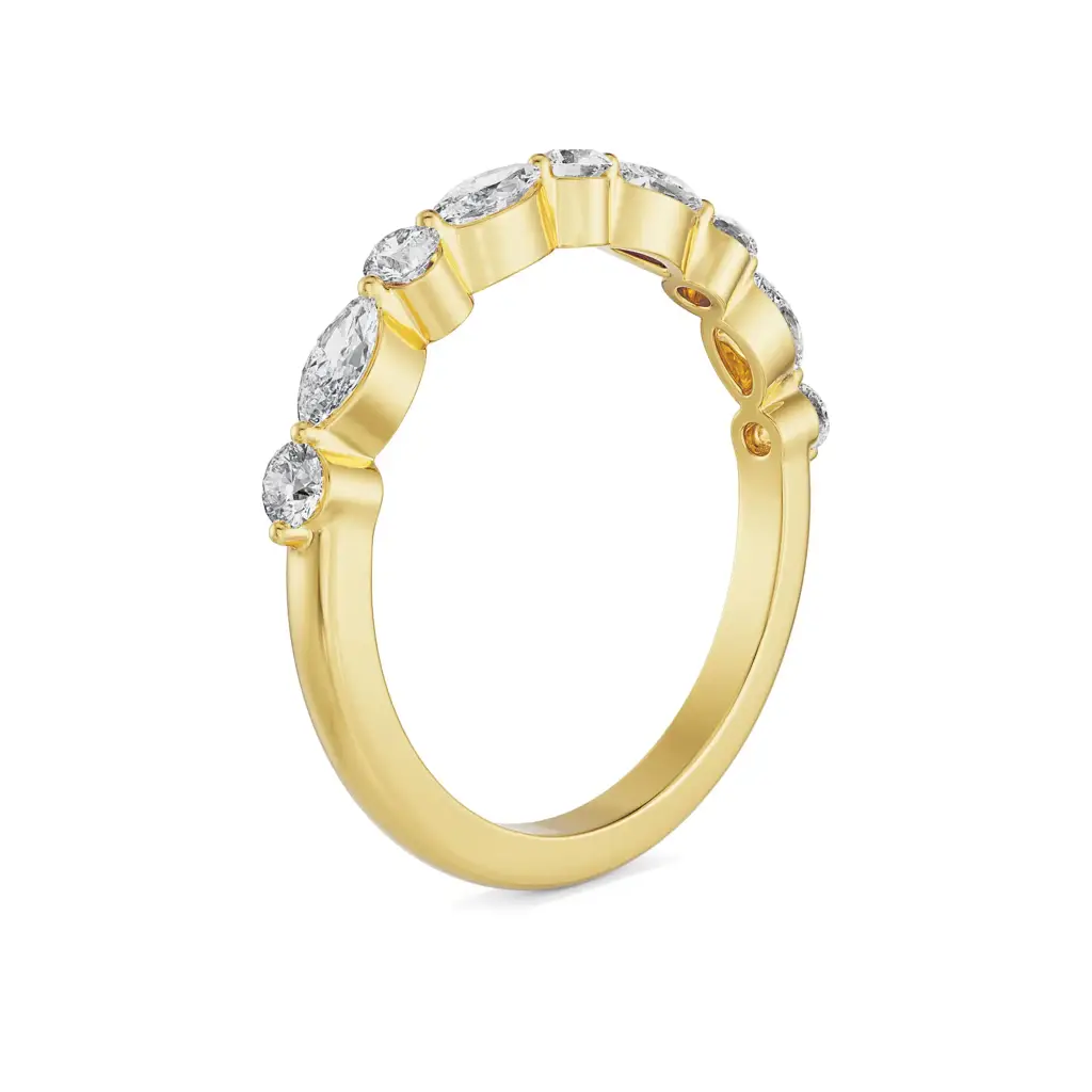 Round And Marquise Diamond Band : R1338