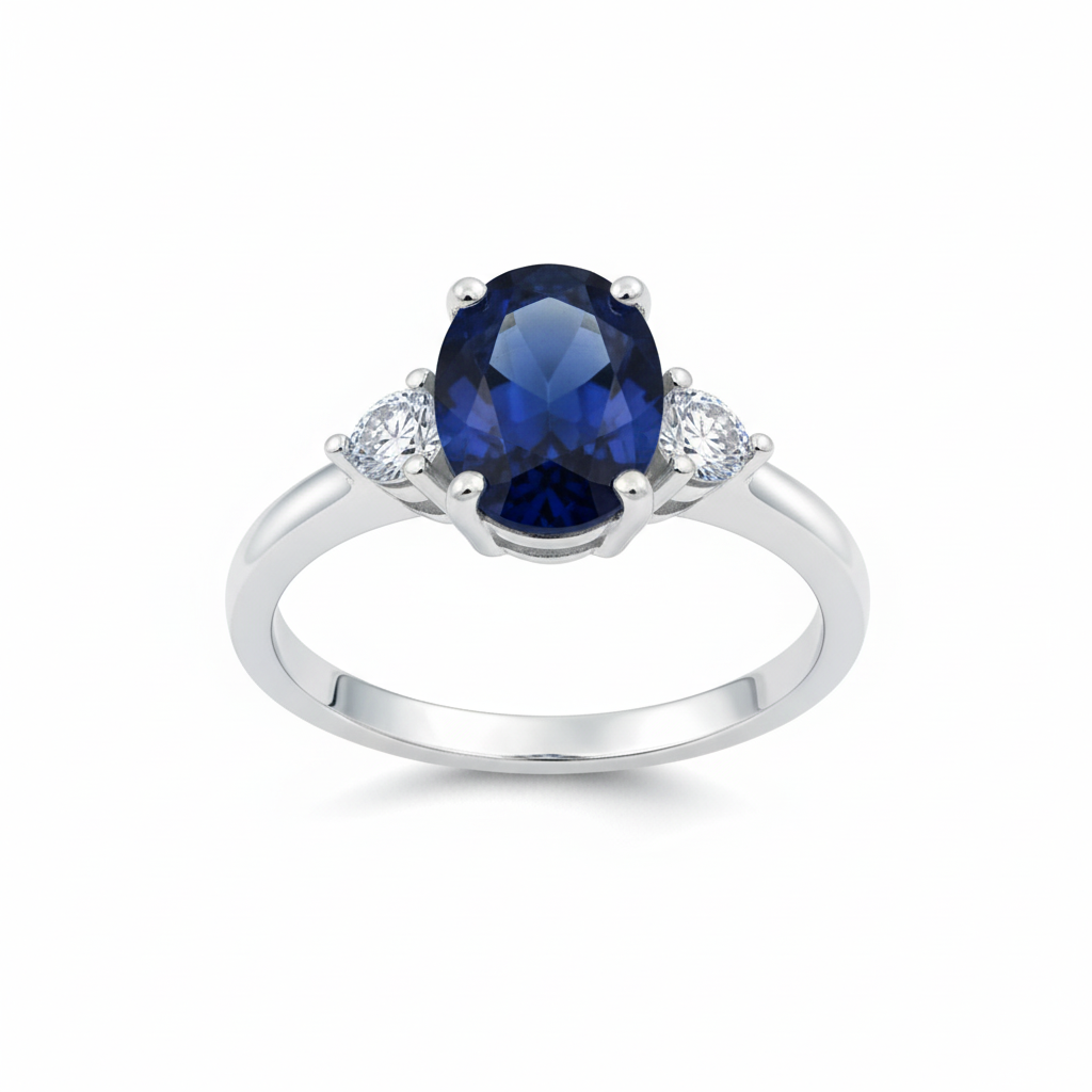 925 Silver Midnight Blue Solitaire Ring For Women Or Girls | Adjustable | Highest Quality Swiss Cz | Anti-Tarnish & Sk : R135S