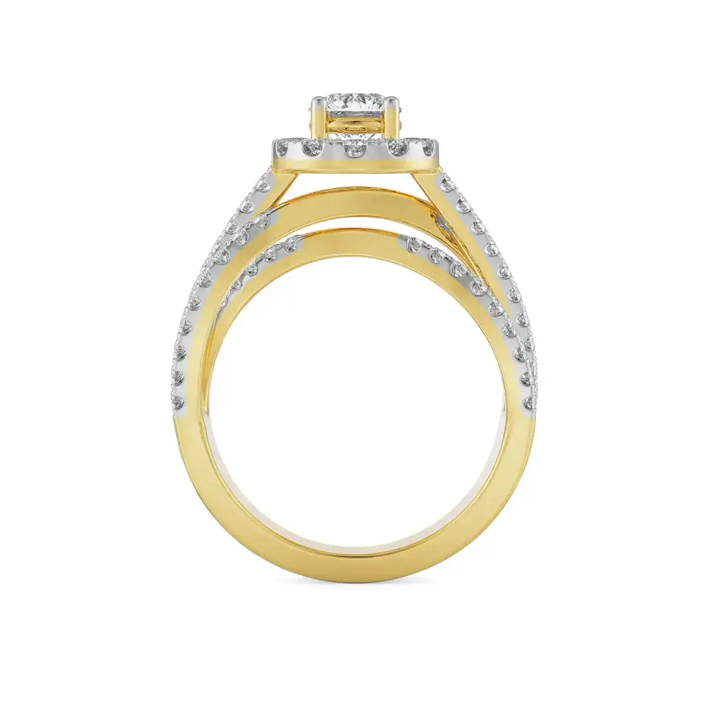 Crossover Round Engagement Ring : R1364