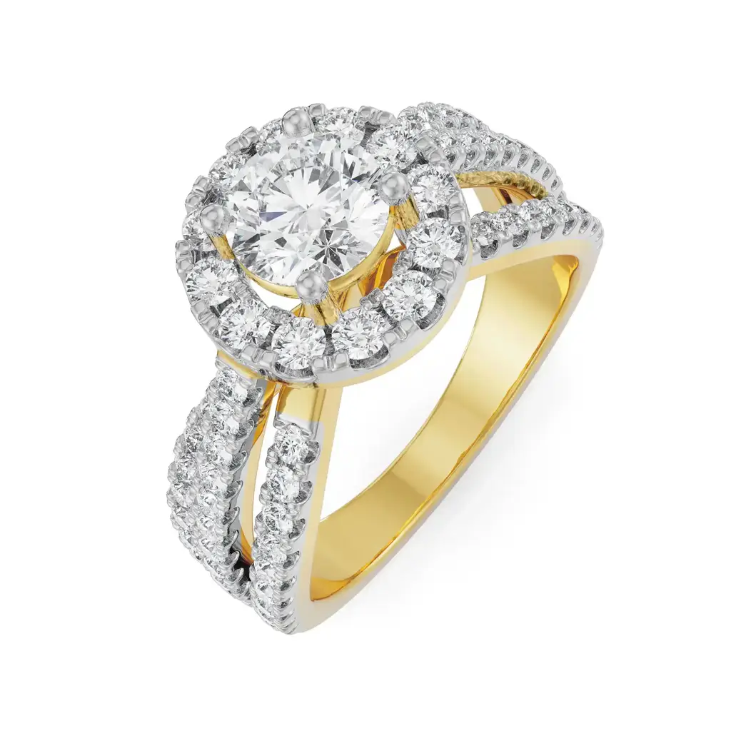 Crossover Round Engagement Ring : R1364