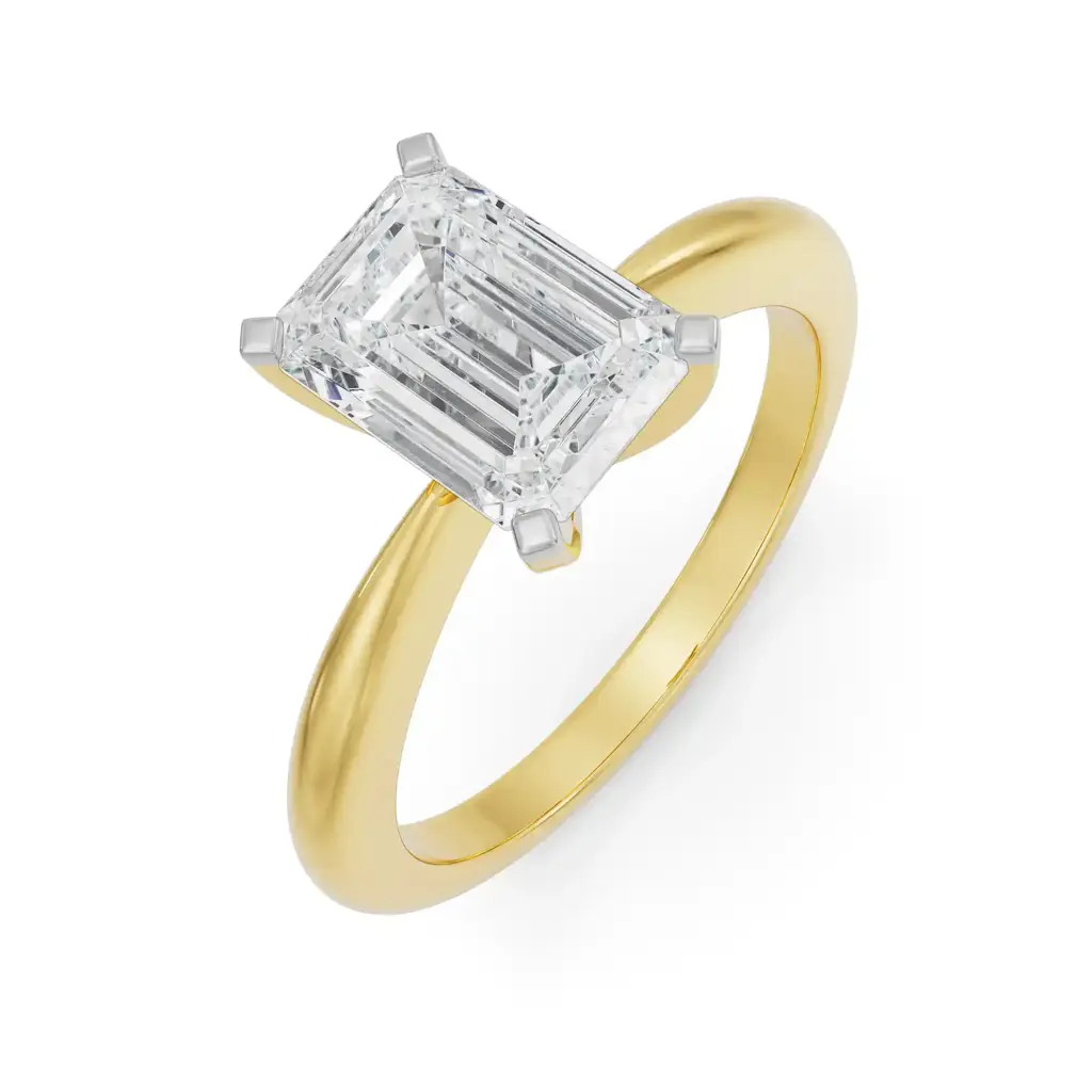 2 Ct Emerald Cut Engagement Ring : R1366