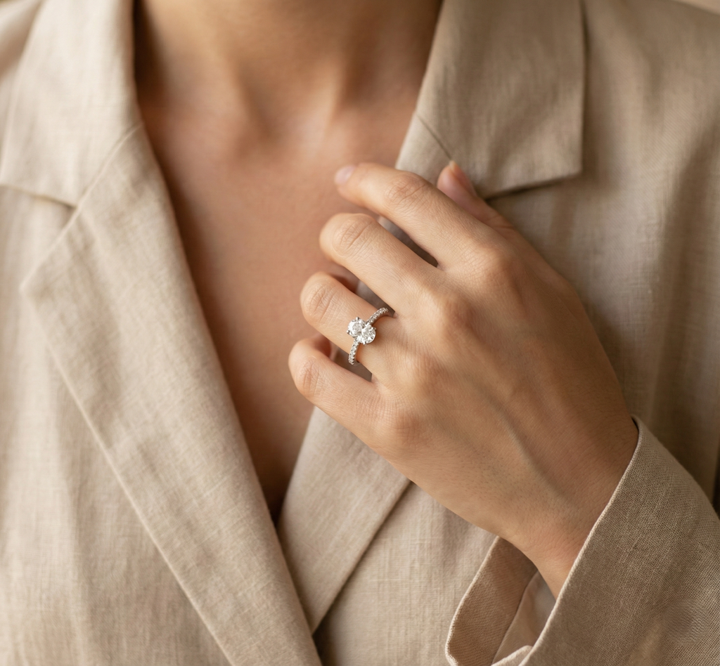 925 Sterling Silver Oval Solitaire Ring With Cubic Zirconia | Classic Engagement & Promise Ring For Women : R138S