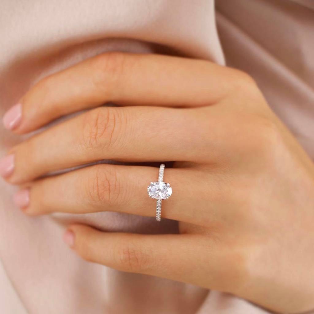 925 Sterling Silver Oval Solitaire Ring With Cubic Zirconia | Classic Engagement & Promise Ring For Women : R138S