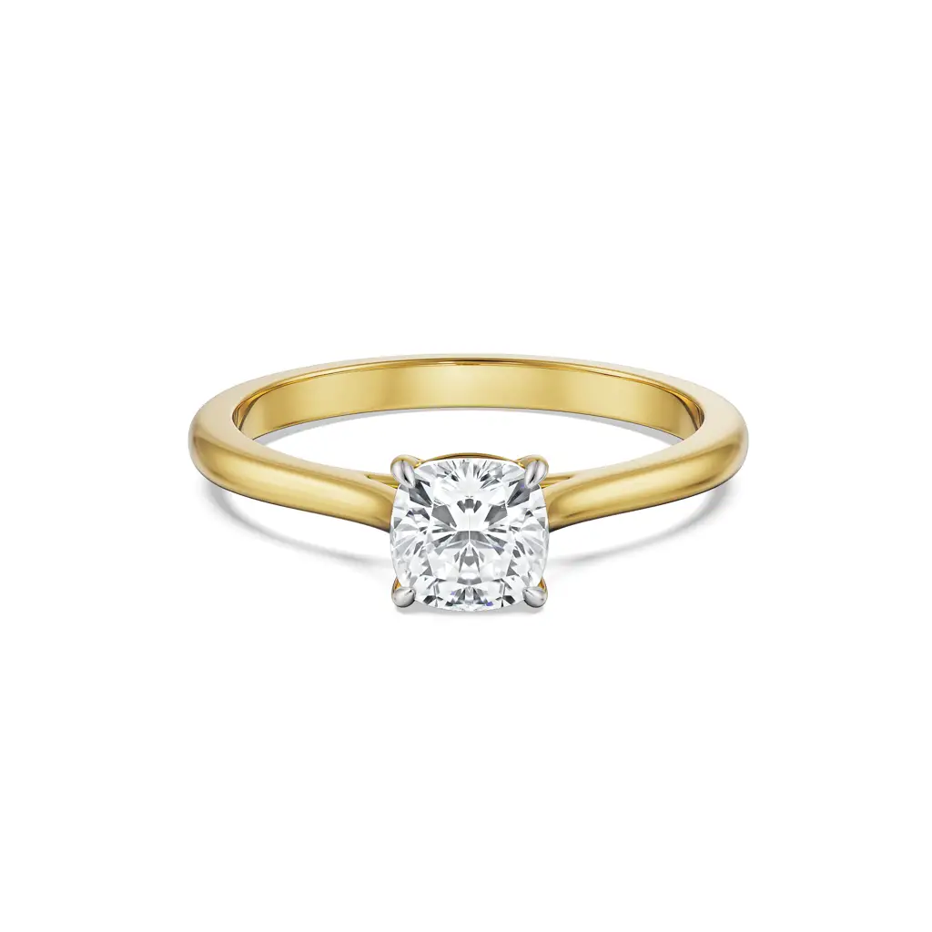 0.5 Ct Cushion Solitaire Ring : R1408