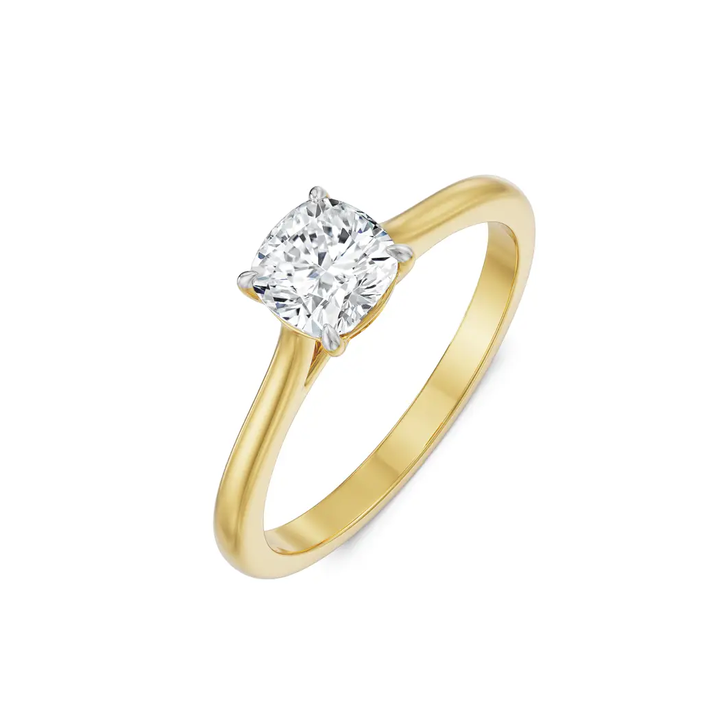 0.5 Ct Cushion Solitaire Ring : R1408