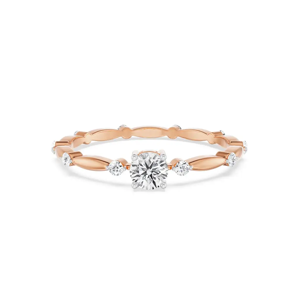 Clara Dainty Ring Gold Authentic Certified Lab Diamonds - Main Image