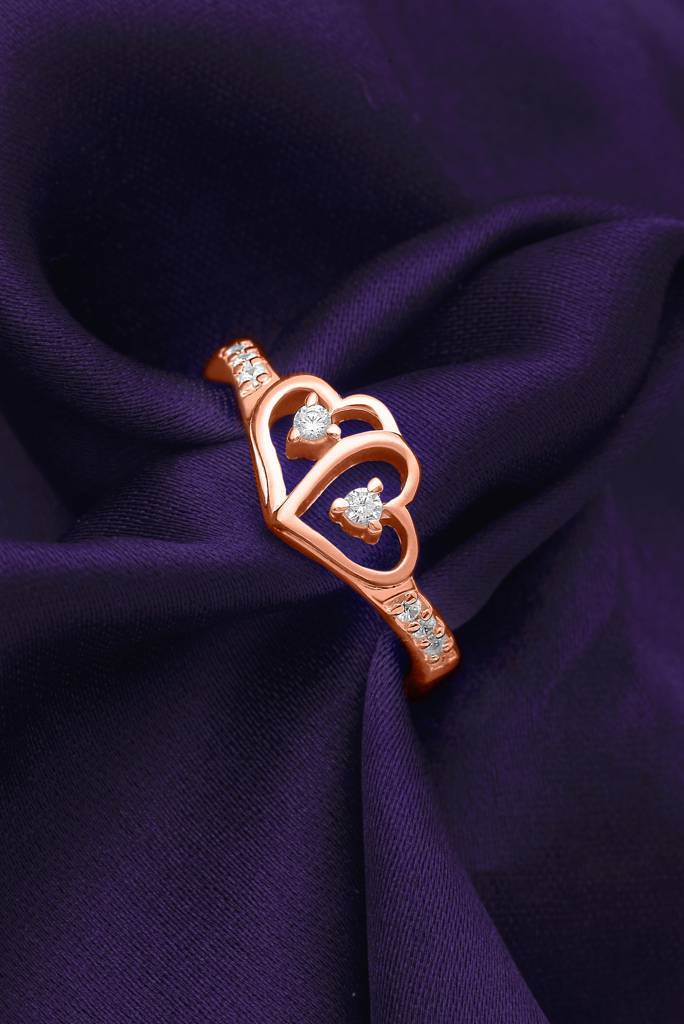 Silberry 925 Sterling Silver Connected Heart Adjustable Ring : R22