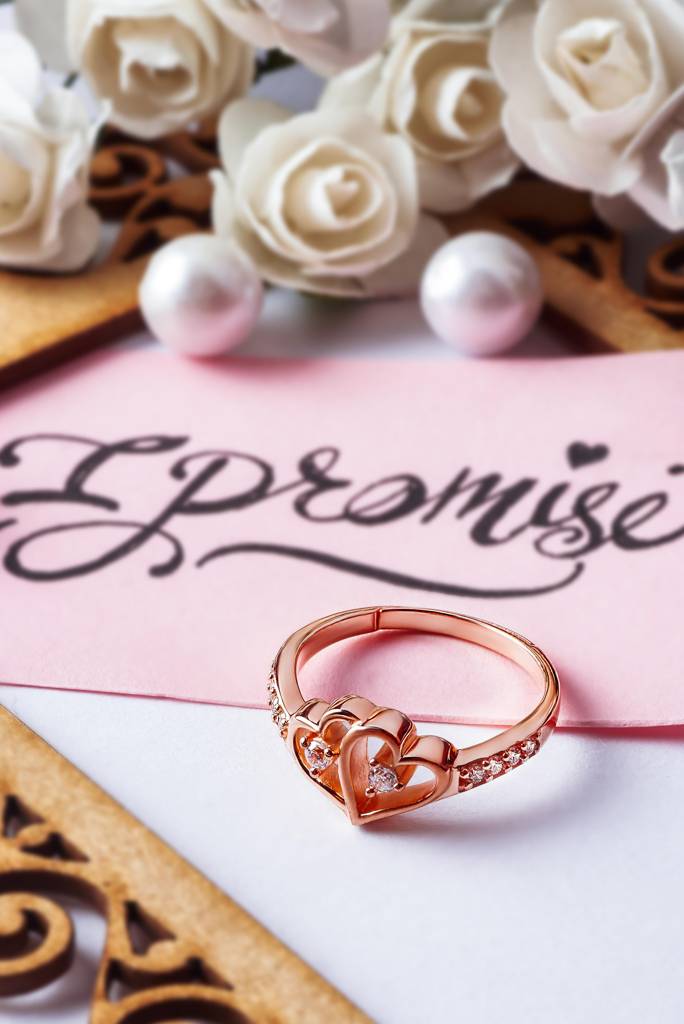 Silberry 925 Sterling Silver Connected Heart Adjustable Ring : R22