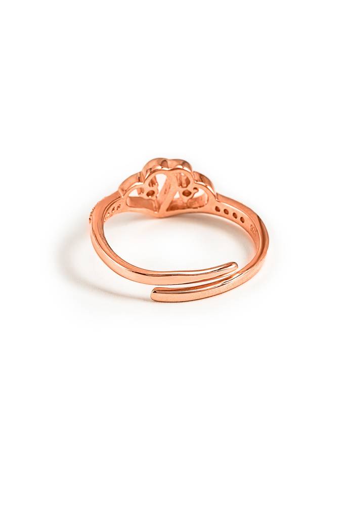 Silberry 925 Sterling Silver Connected Heart Adjustable Ring : R22
