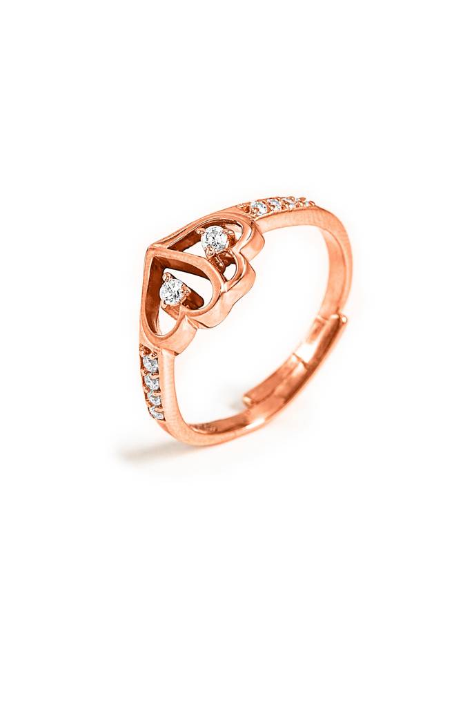 Silberry 925 Sterling Silver Connected Heart Adjustable Ring : R22