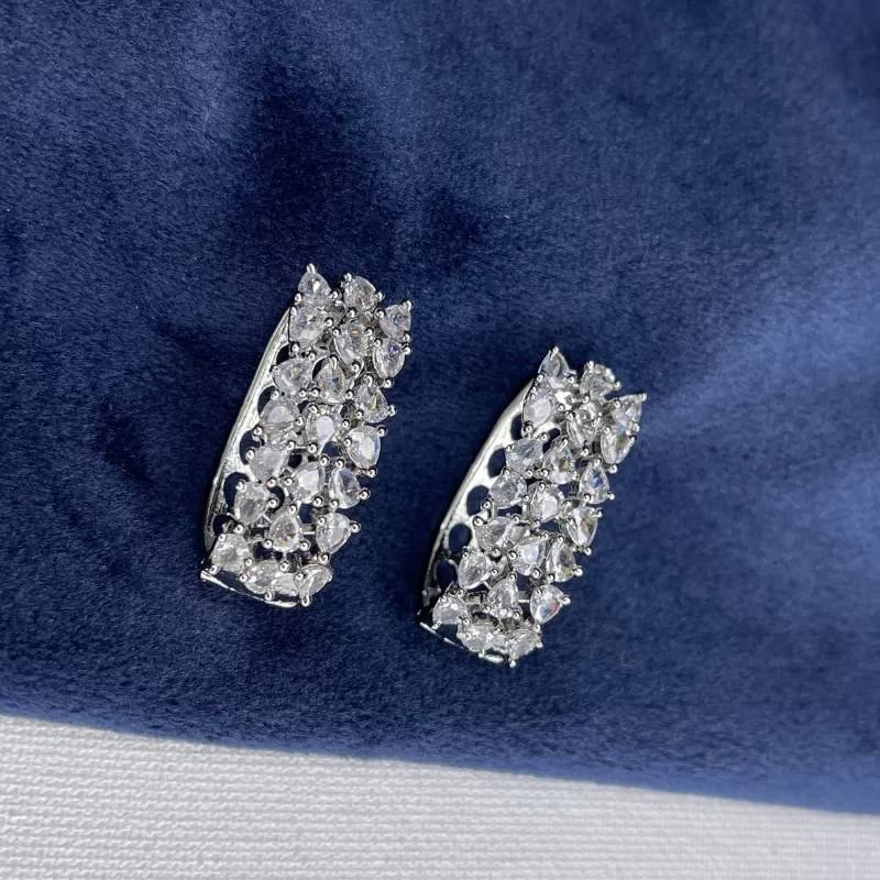 American Diamond Hoop Earrings