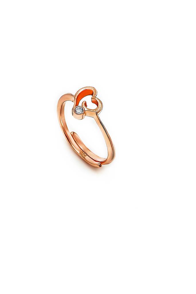 Silberry 925 Sterling Silver Single Heart Adjustable Ring : R26