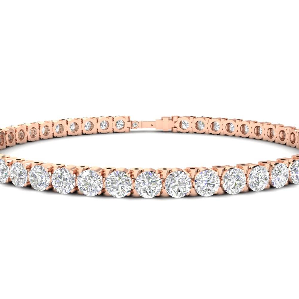 7.50 Ct Round Cut Moissanite Tennis Bracelet 14K Gold Plated : FJ_004