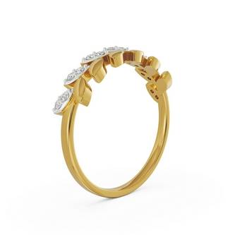 Leafy Crown Diamond Ring : R389