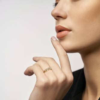Leafy Crown Diamond Ring : R389
