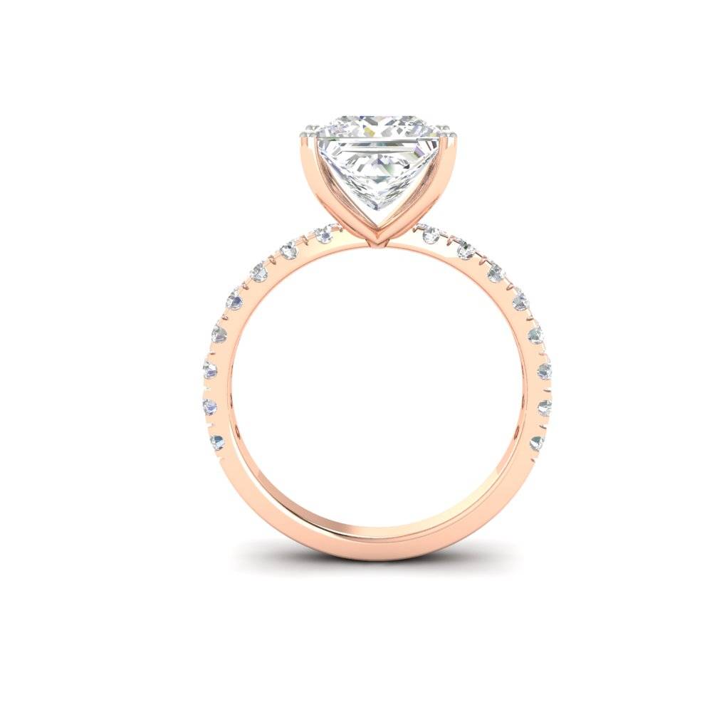 3Ct Princess Cut Moissanite Women Engagement Ring 14K Gold Plated : FJ_002